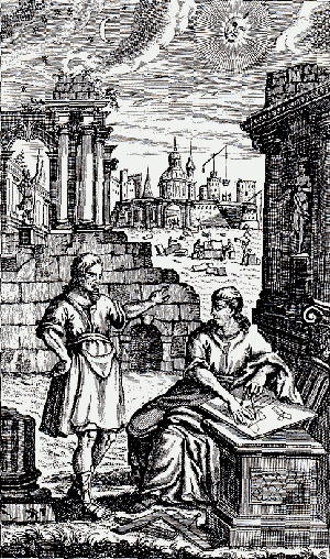 1738 German Drawing depicting workmen using the 47th problem