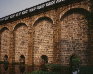 Neponset River flowing under the Canton Viaduct