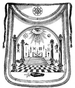 A sketch of George Washington's Masonic apron which features some of Masonry's deep symbolism.