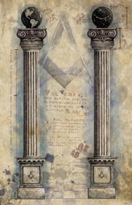 masonic art, pillars, original work