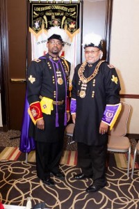 Sir Ronald D. Gerac, M.Ed. Right Eminent Grand Commander Lone Star Grand Commandery Order of the Knights Templar with Grand Master Wilbert M. Curtis