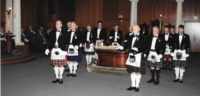 Kilwinning Degree Team performing at Paul Revere Lodge with Bro. Frederic Milliken as Master