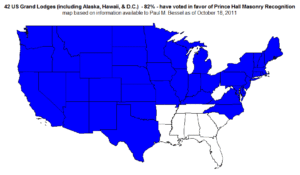 All But 9 States Recognize Prince Hall