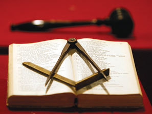 Bible, Square and Compasses and Gavel