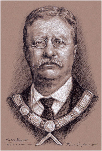Theodore Roosevelt, 26th President of the United States. Freemason, by Travis Simpkins 