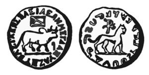 Bactrian coin of King Azes, BCE 120