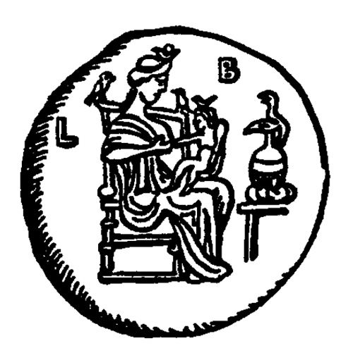 Isis and the Infant Horus on an Alexandrian coin of the Caesars.