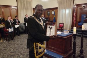 DGM Anderson Shows His Gavel Gift