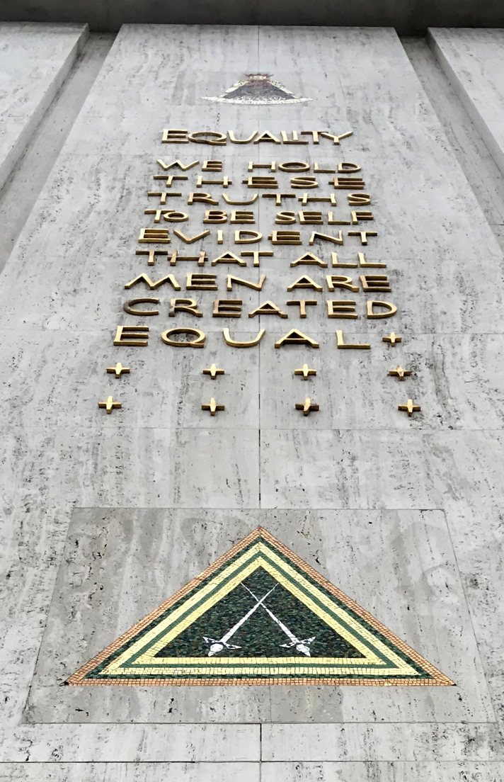 inscription, Millard Sheets, Los Angeles, Equality