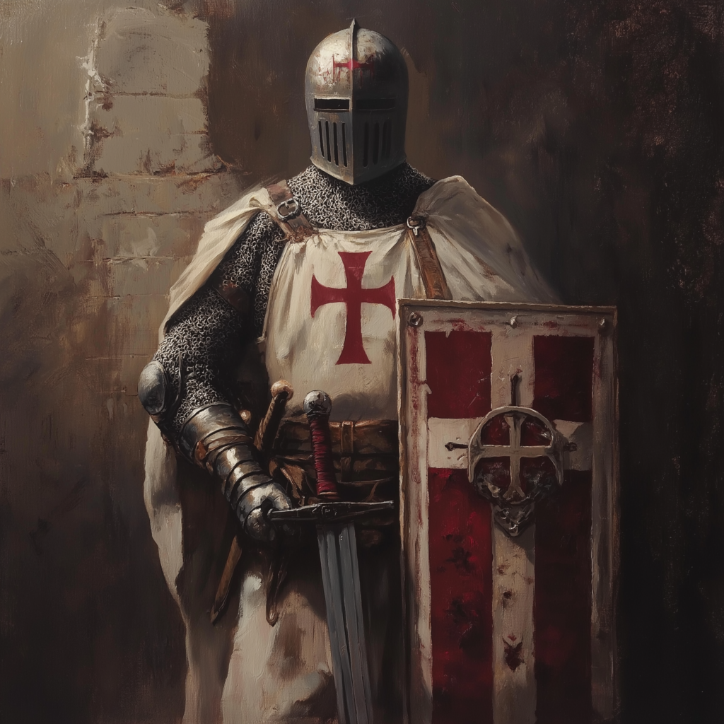 An imaginative painting of what a Knight Templar may resemble and how it's influenced modern Freemasonry.